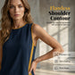 Casual Sleeveless Colorblock Top & Wide-Leg Pants Set