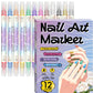 🥳2026 HOT SALE🥳💞50K+ SOLD!✨🎨 50% OFF! Dual-Tip Nail Art Marker Pen SetQuick‑dry, no UV lamp. Fine & brush tips. Easy DIY at home.💅🖌️