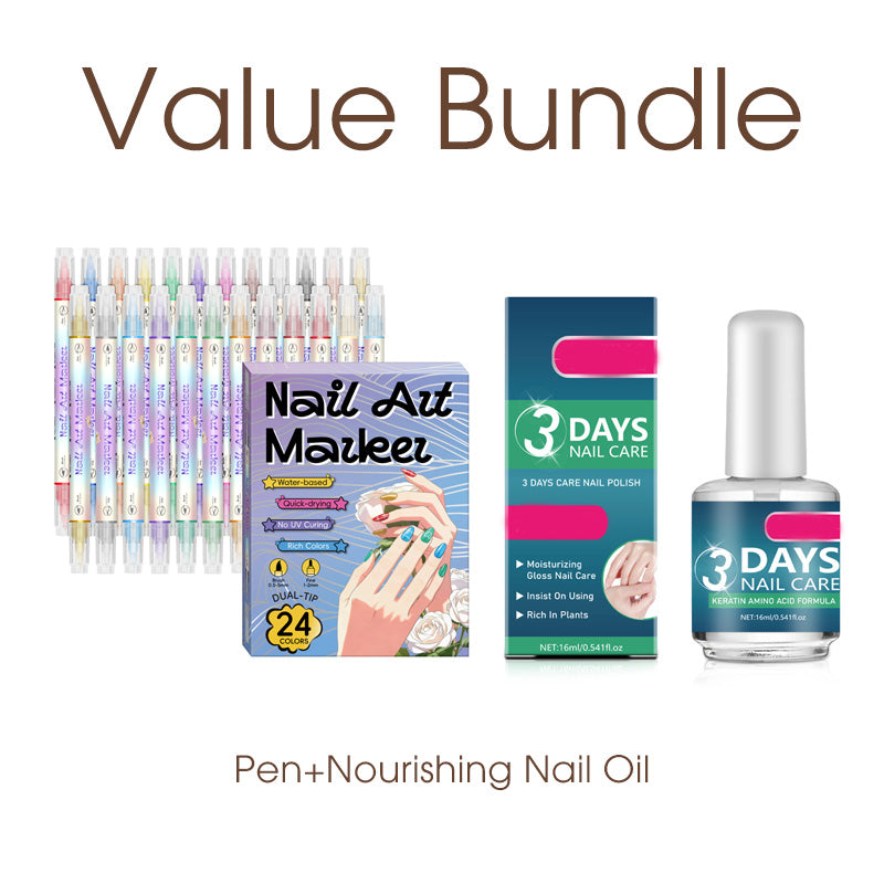 🥳2026 HOT SALE🥳💞50K+ SOLD!✨🎨 50% OFF! Dual-Tip Nail Art Marker Pen SetQuick‑dry, no UV lamp. Fine & brush tips. Easy DIY at home.💅🖌️