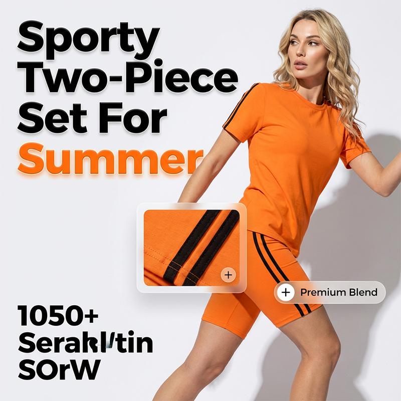 Women's Casual Short-Sleeve Top and Shorts Set