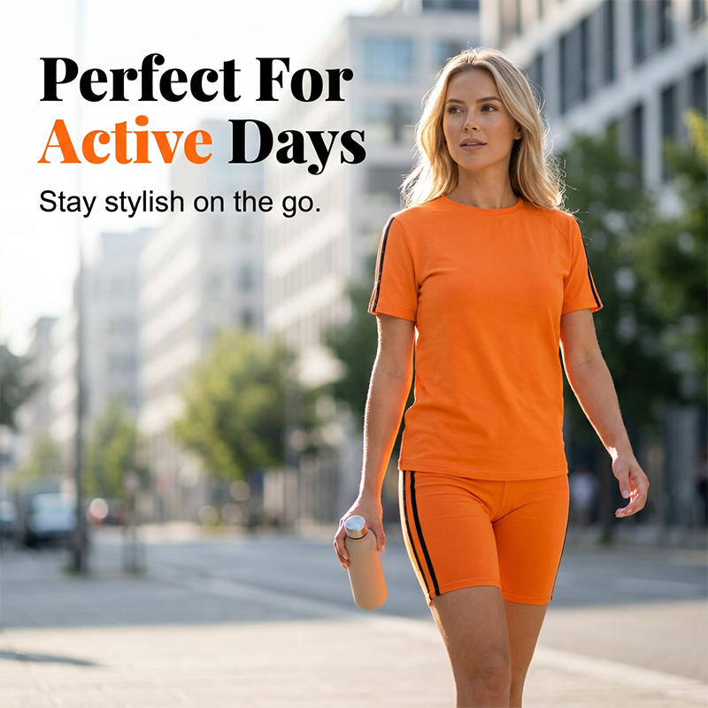 Women's Casual Short-Sleeve Top and Shorts Set