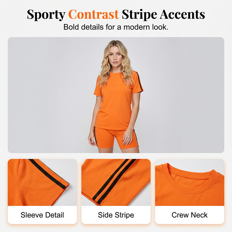 Women's Casual Short-Sleeve Top and Shorts Set