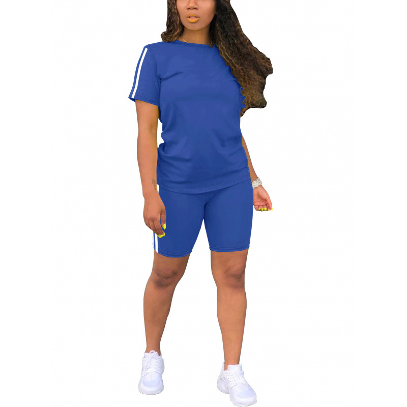 Women's Casual Short-Sleeve Top and Shorts Set