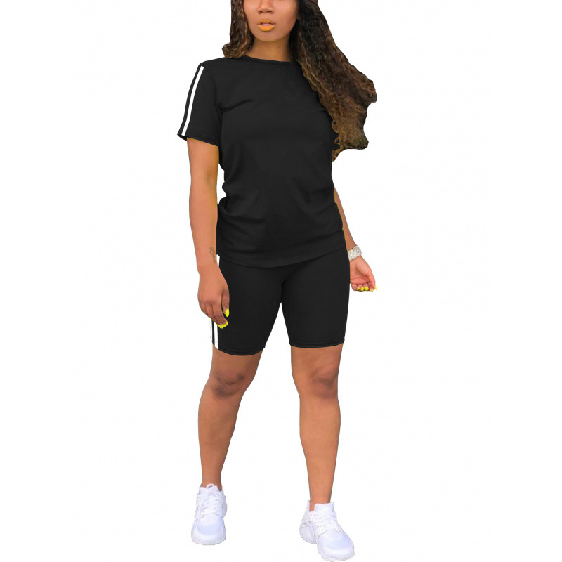 Women's Casual Short-Sleeve Top and Shorts Set