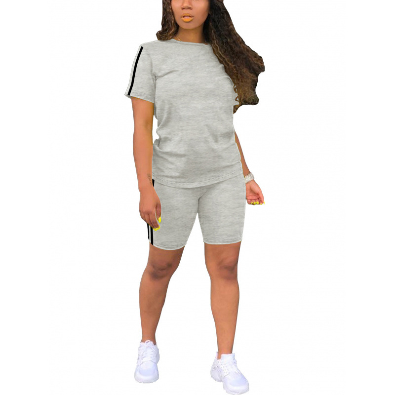 Women's Casual Short-Sleeve Top and Shorts Set
