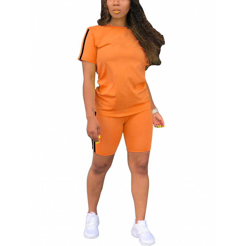 Women's Casual Short-Sleeve Top and Shorts Set