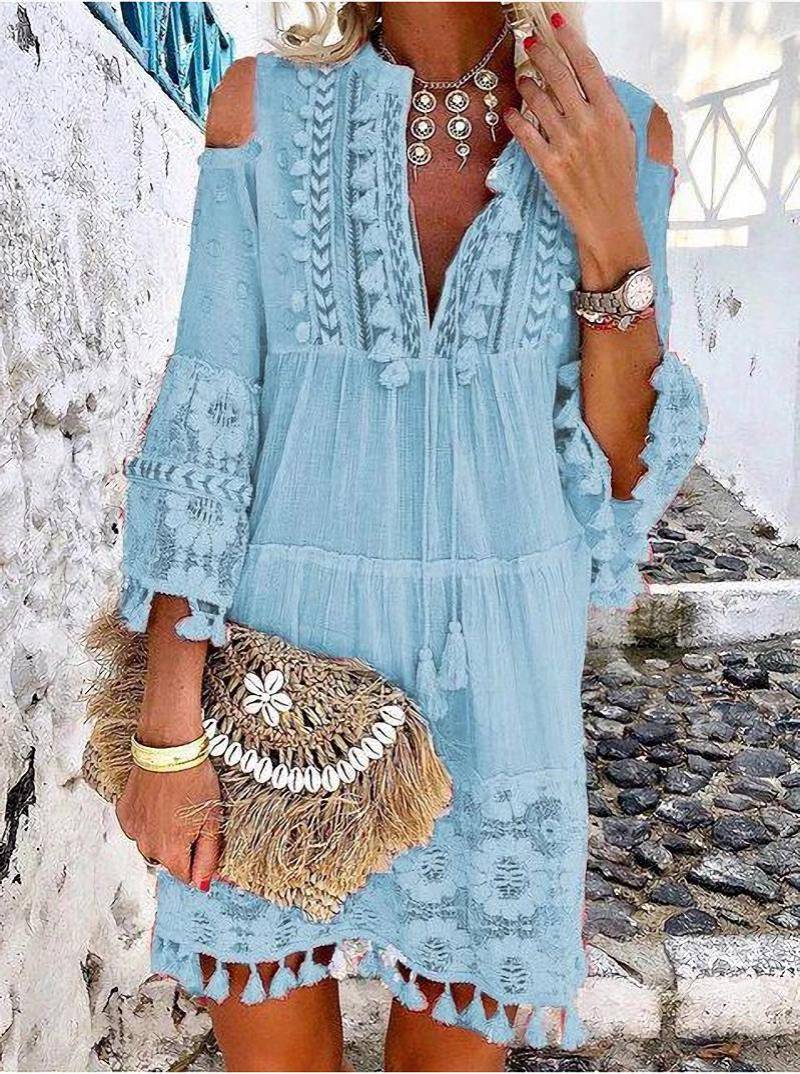 🌸 LIMITED-TIME 50% OFF! ✨ Women's Cotton Linen Embroidered Dress – Loose, Breathable, UV Protection 👒