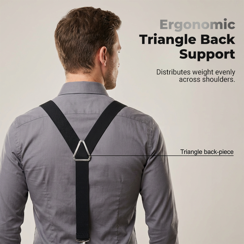 Classic Unisex Adjustable Elastic 4-Clip Suspenders