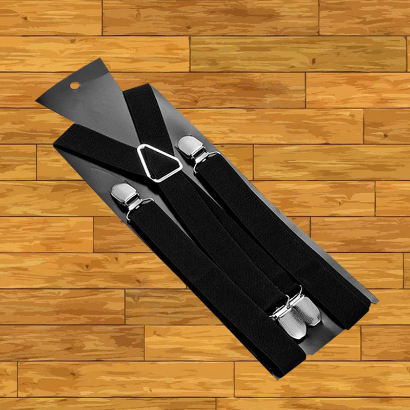 Classic Unisex Adjustable Elastic 4-Clip Suspenders