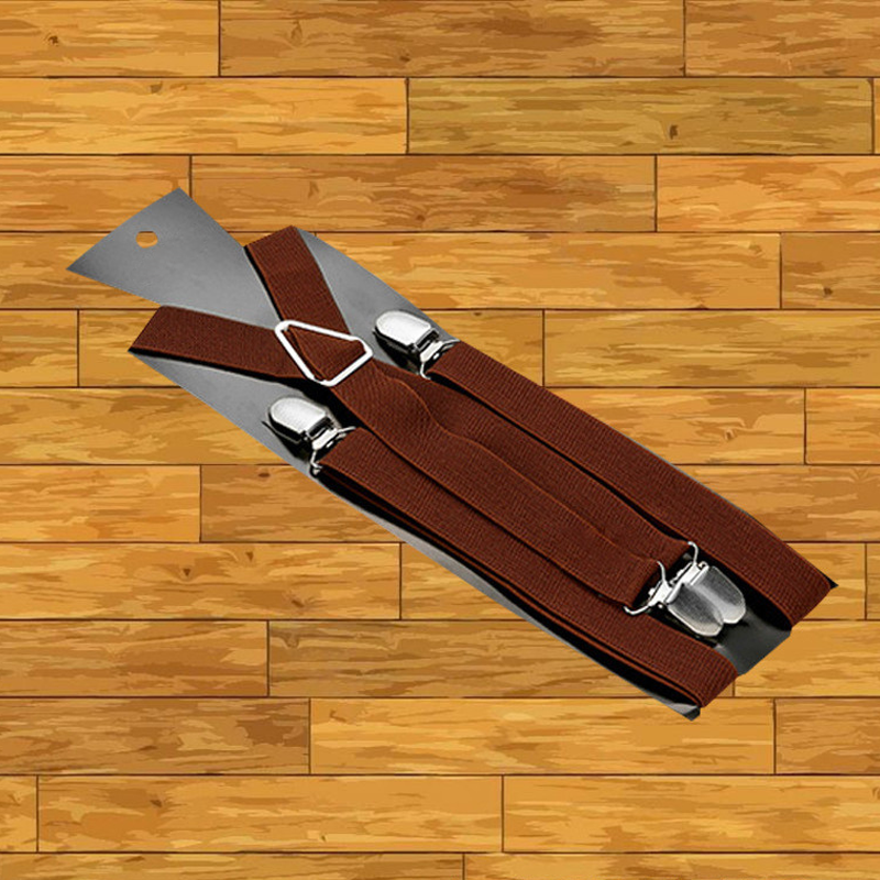 Classic Unisex Adjustable Elastic 4-Clip Suspenders