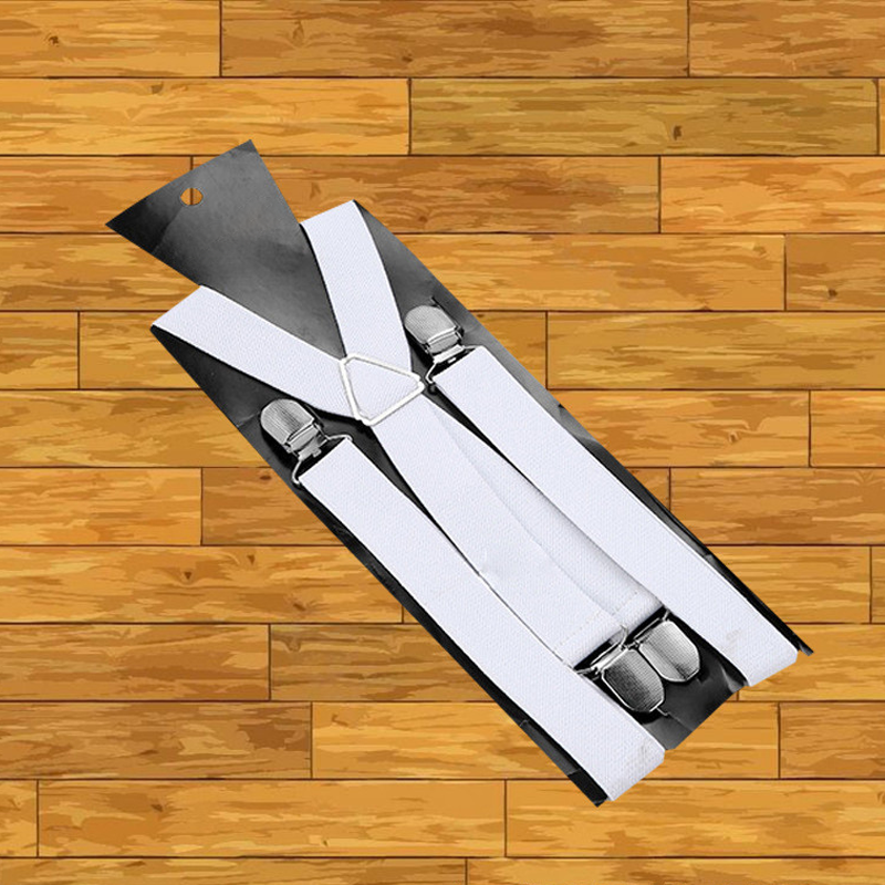 Classic Unisex Adjustable Elastic 4-Clip Suspenders