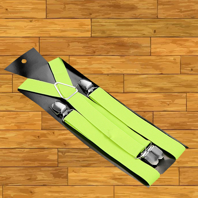 Classic Unisex Adjustable Elastic 4-Clip Suspenders