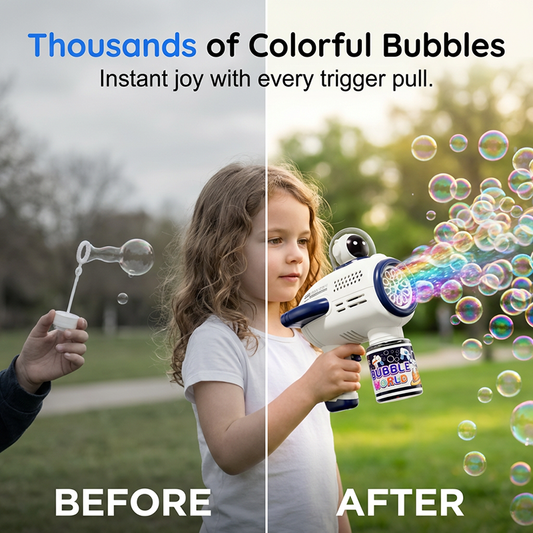 Electric Astronaut Bubble Gun for Kids