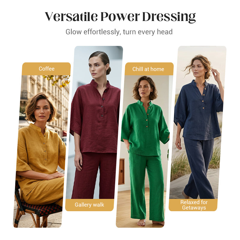 ⌛Limited Time Sale 50% OFF🔥Women‘s Stand-Collar Top & Pants Set – Chic, Versatile, Effortlessl