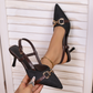 📢📢40% OFF !! ⏰Women's Pointed-Toe Slingback Heels with Metal Chain
