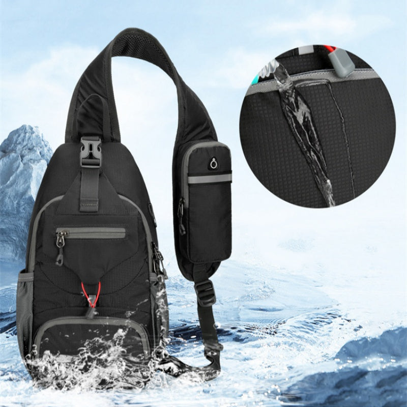 🎒 50% OFF! ✨ Men's Outdoor Sling Bag – Multi-Pocket, Water-Resistant, Breathable Back 🌦️
