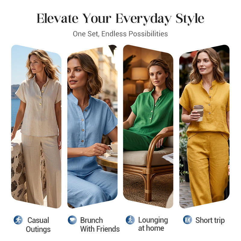 ⏳Limited-time 50% off⏰Women's Casual Solid Color Two-Piece Set👚👖
