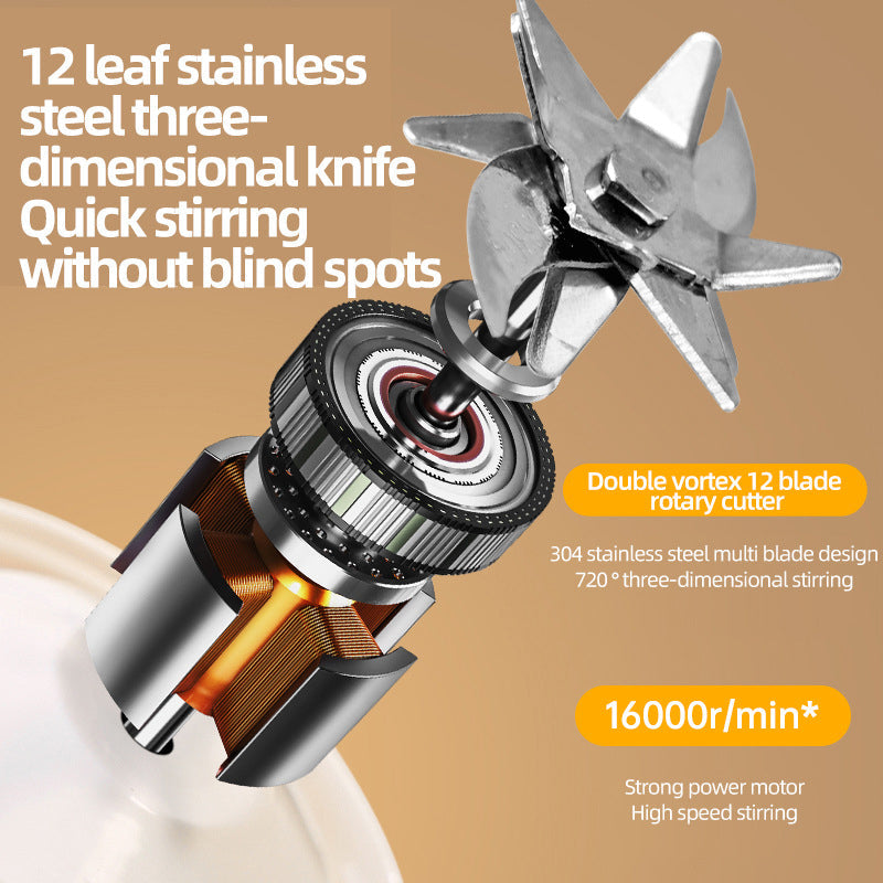 Portable Wireless Juicer with 12-Blade System