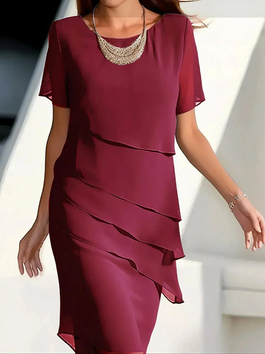 💕2026 Hot Sale 60% OFF🔥Elegant Pleated Chiffon Midi Dress
