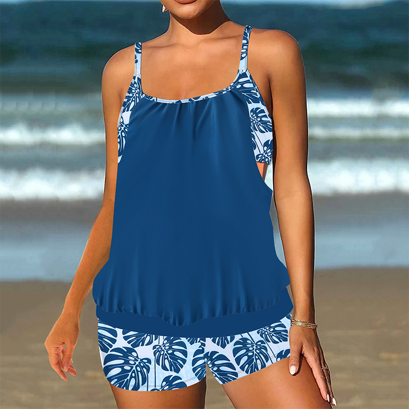 ⏰🔥HALF-PRICE OFFER! 👙 Women’s Tankini with Blouson Top & Shorts – Comfortable, Modern & Perfect for Beach & Pool ☀️💦