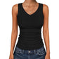 Women's V-Neck Ribbed Knit Tank Top
