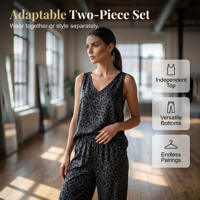 ⏰🔥LIMITED TIME 50% OFF! 💃 Sleeveless Halter Top & Wide-Leg Pants Set – Flowy, Comfortable & Effortlessly Chic ✨🌿