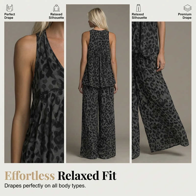⏰🔥LIMITED TIME 50% OFF! 💃 Sleeveless Halter Top & Wide-Leg Pants Set – Flowy, Comfortable & Effortlessly Chic ✨🌿
