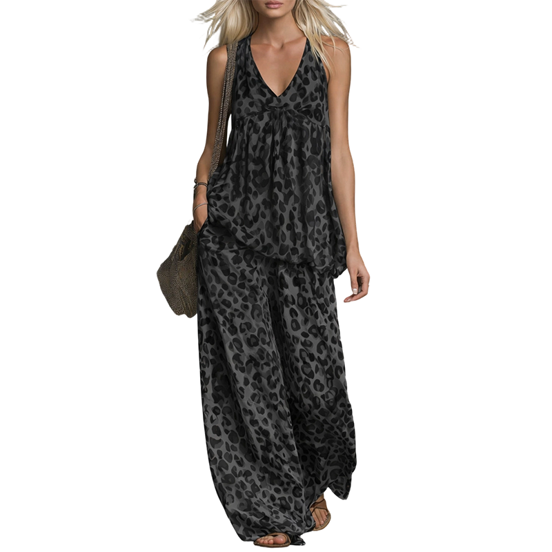 ⏰🔥LIMITED TIME 50% OFF! 💃 Sleeveless Halter Top & Wide-Leg Pants Set – Flowy, Comfortable & Effortlessly Chic ✨🌿