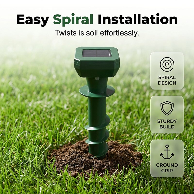 🔥Limited-time offer-Solar Powered Ultrasonic Mole Repeller Stake