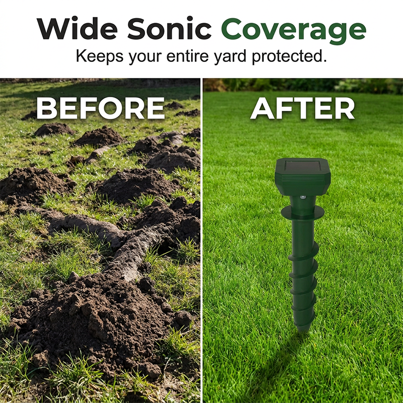 🔥Limited-time offer-Solar Powered Ultrasonic Mole Repeller Stake