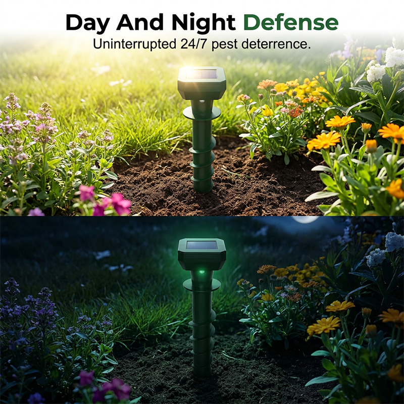 🔥Limited-time offer-Solar Powered Ultrasonic Mole Repeller Stake