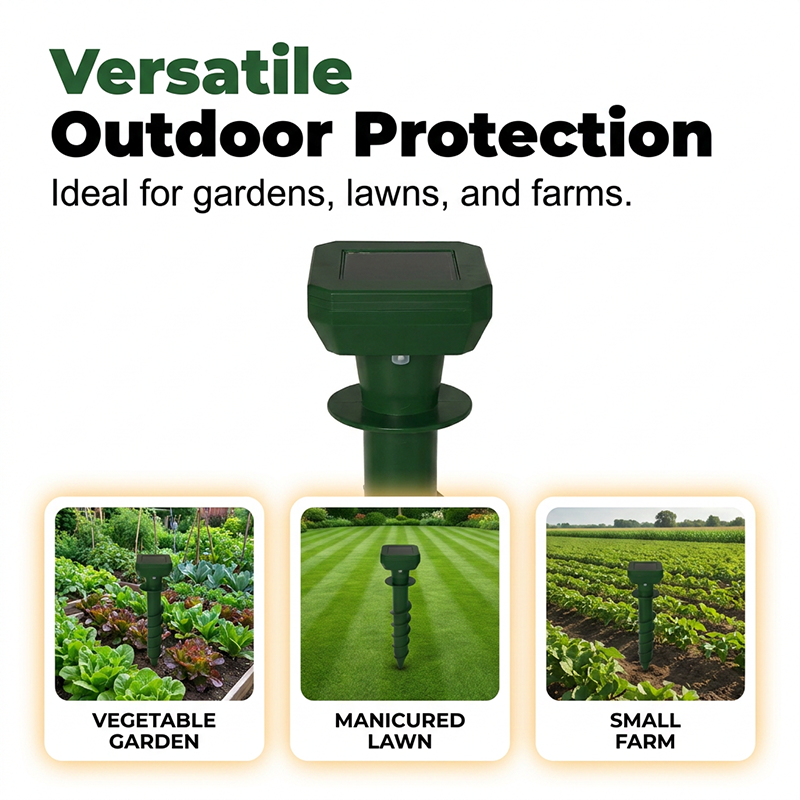 🔥Limited-time offer-Solar Powered Ultrasonic Mole Repeller Stake