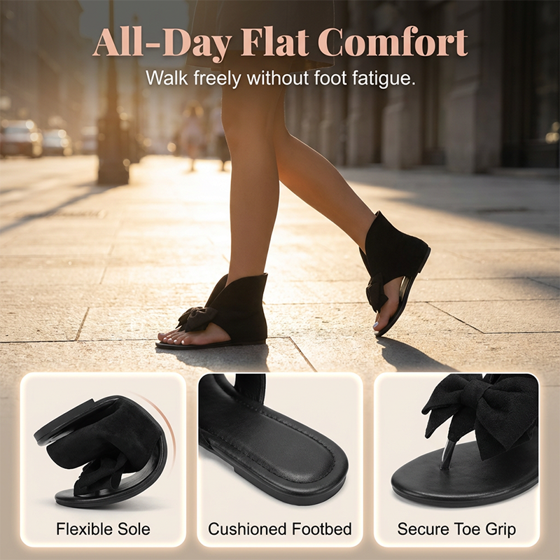 📢📢40% OFF !! ⏰Retro Sweet Split-Toe Sandalswith Big Bow