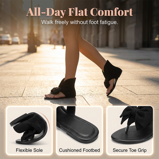 📢📢40% OFF !! ⏰Retro Sweet Split-Toe Sandalswith Big Bow
