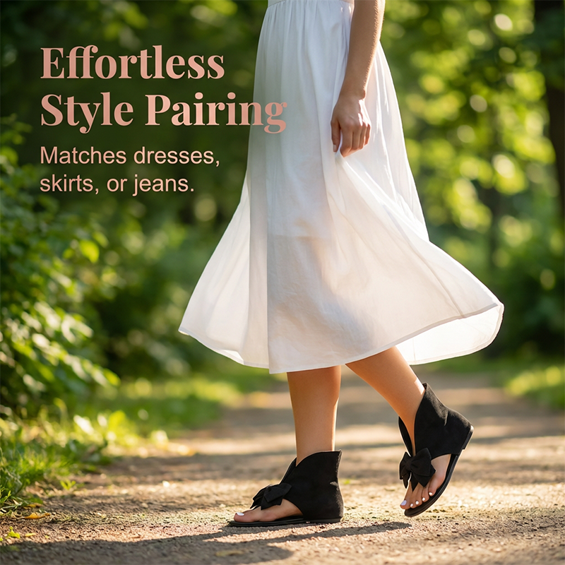 📢📢40% OFF !! ⏰Retro Sweet Split-Toe Sandalswith Big Bow