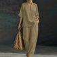 🥳2026 HOT SALE🥳💞Women's Casual V-Neck Top and Wide-Leg Pants Set