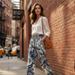 Vintage Floral High-Waist Jogger Pants