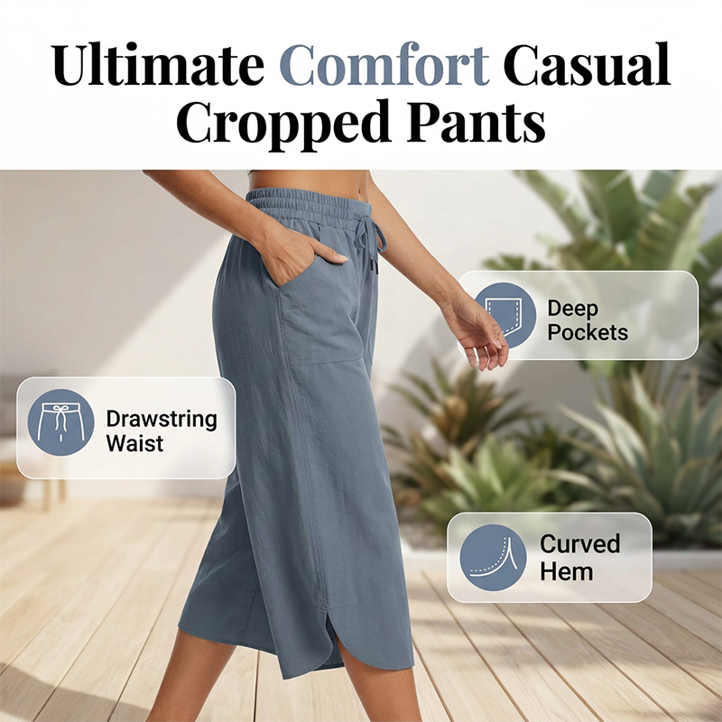 🥳SUMMER HOT SALE🥳💞50K+ SOLD!💥50% OFF! 🔥2026 New Collection Women's Solid-Color Loose-Fit Cropped Pants🔥