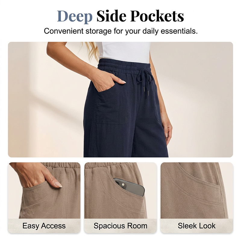 🥳SUMMER HOT SALE🥳💞50K+ SOLD!💥50% OFF! 🔥2026 New Collection Women's Solid-Color Loose-Fit Cropped Pants🔥