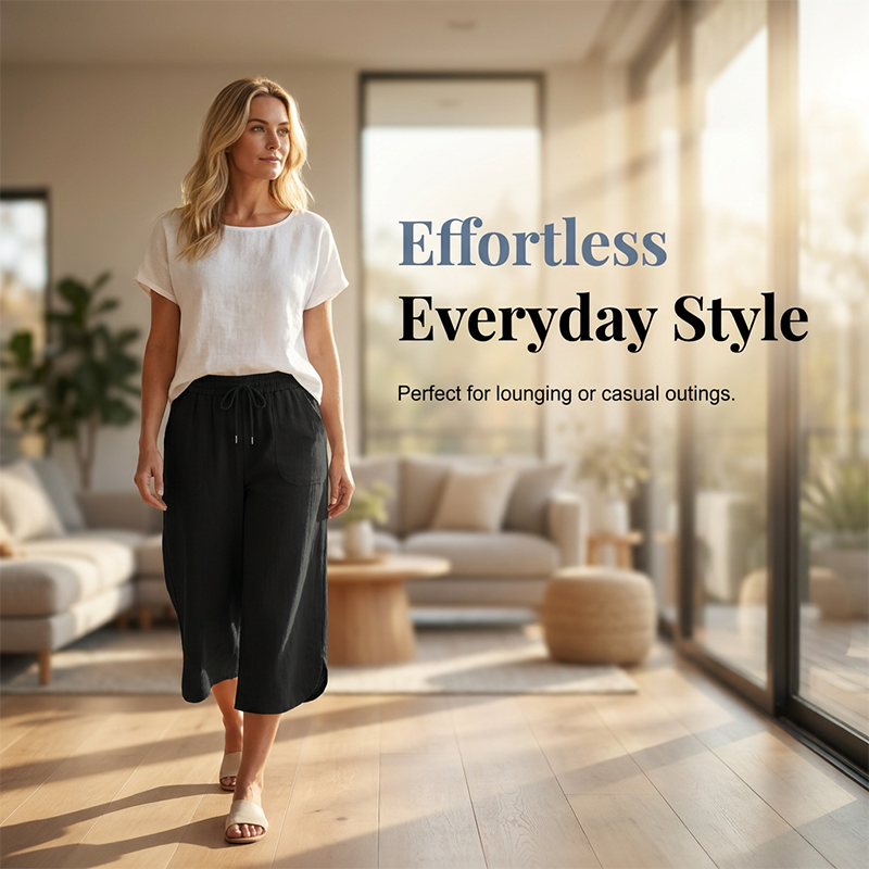 🥳SUMMER HOT SALE🥳💞50K+ SOLD!💥50% OFF! 🔥2026 New Collection Women's Solid-Color Loose-Fit Cropped Pants🔥