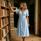 🌸 Effortless Summer Chic – Women's Summer V-Neck Button-Down Dress☀️