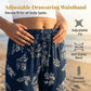 Women's Bohemian Print Drawstring Wide-Leg Pants