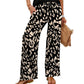 Women's Bohemian Print Drawstring Wide-Leg Pants