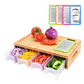 Bamboo Cutting Board with Containers and Graters