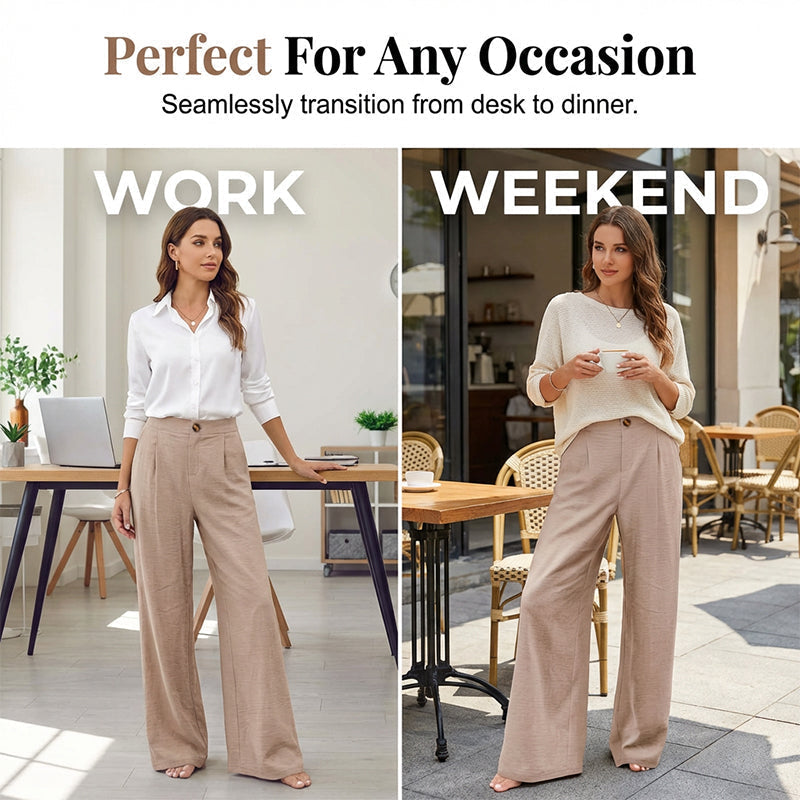 Women's High Waist Wide-Leg Casual Pants