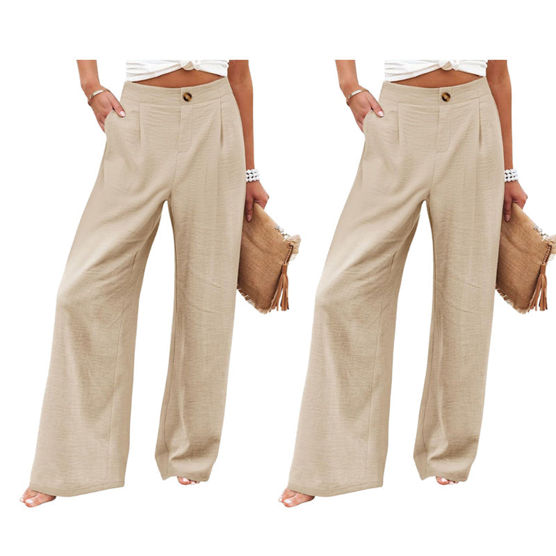 Women's High Waist Wide-Leg Casual Pants