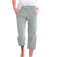 Women's Casual Cotton Linen Capri Pants with Pockets