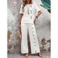 Women's Casual Top & Wide-Leg Pants 2-Piece Set