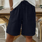 Women's Cotton Linen High-Waist Elastic Shorts
