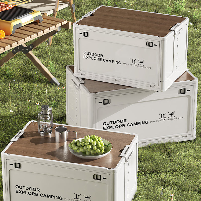 🔥Limited-time offer-Collapsible Camping Storage Box with Wooden Lid